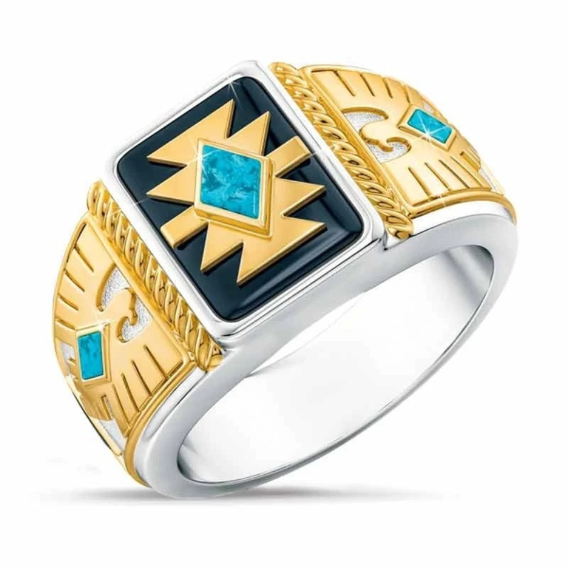 Exquisite Square Religious Symbol Rings for Men Women Fashion Creative Two-tone Gold Eagle Rings Punk Personality Jewelry
Exquisite Square Religious Symbol Rings for Men Women Fashion Creative Two-tone Gold Eagle Rings Punk Personality Jewelry