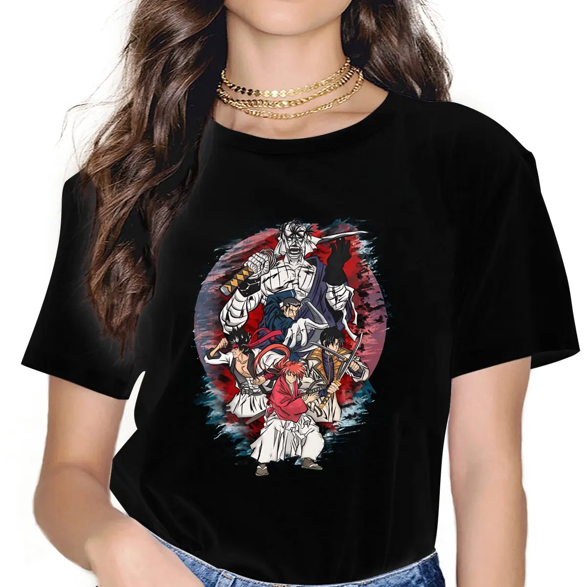 Himura The Red Haired Samurai Cute Girls Women T-Shirt Rurouni Kenshin Manga Blusas Harajuku Casual Short Sleeve Vintage Tops 
Himura The Red Haired Samurai Cute Girls Women T-Shirt Rurouni Kenshin Manga Blusas Harajuku Casual Short Sleeve Vintage Tops