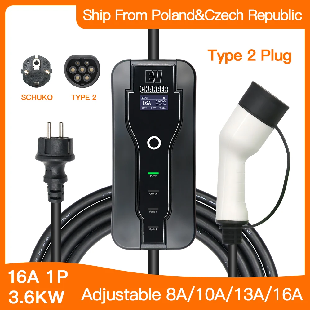 EV Charger 16A Type2 IEC62196-2 Schuko Plug Single Phase Level2 220/250V Electric Vehicle Charging Cable 5M
EV Charger 16A Type2 IEC62196-2 Schuko Plug Single Phase Level2 220/250V Electric Vehicle Charging Cable 5M