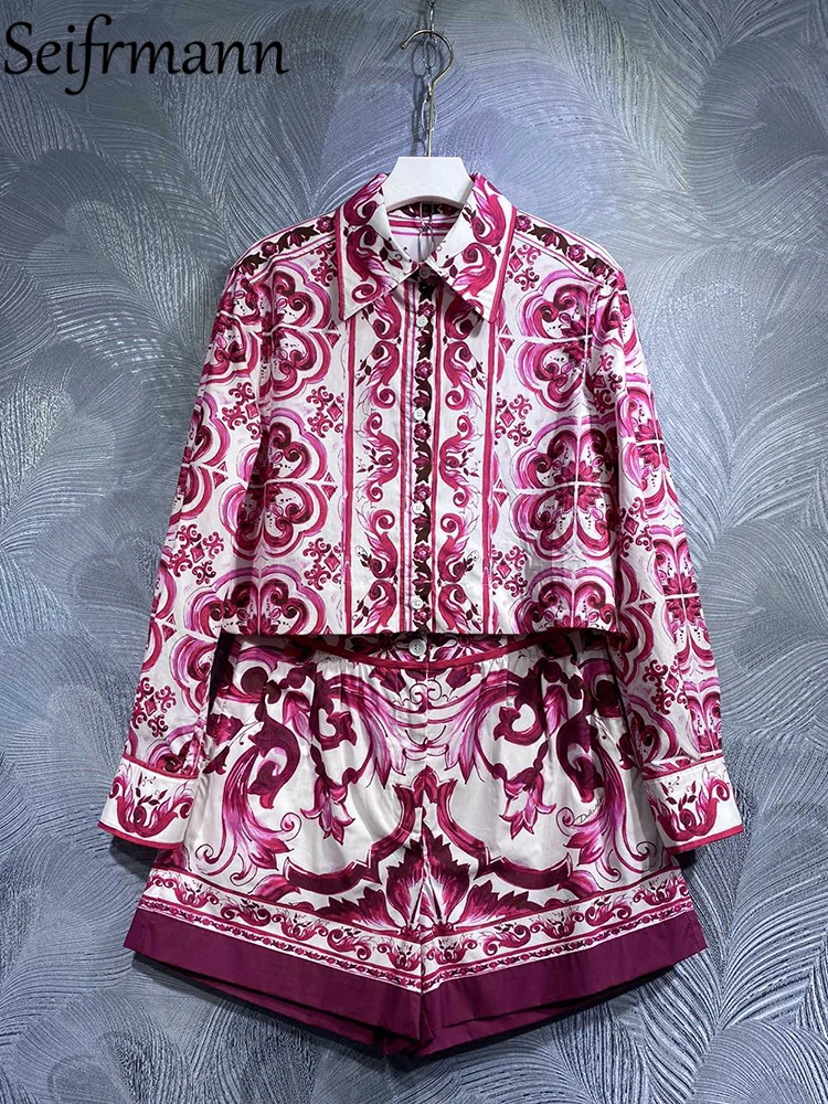 Женский хлопковый костюм Seifrmann, модельный комплект из рубашки и шортов с фарфоровым принтом, красный и белый, лето
Женский хлопковый костюм Seifrmann, модельный комплект из рубашки и шортов с фарфоровым принтом, красный и белый, лето
