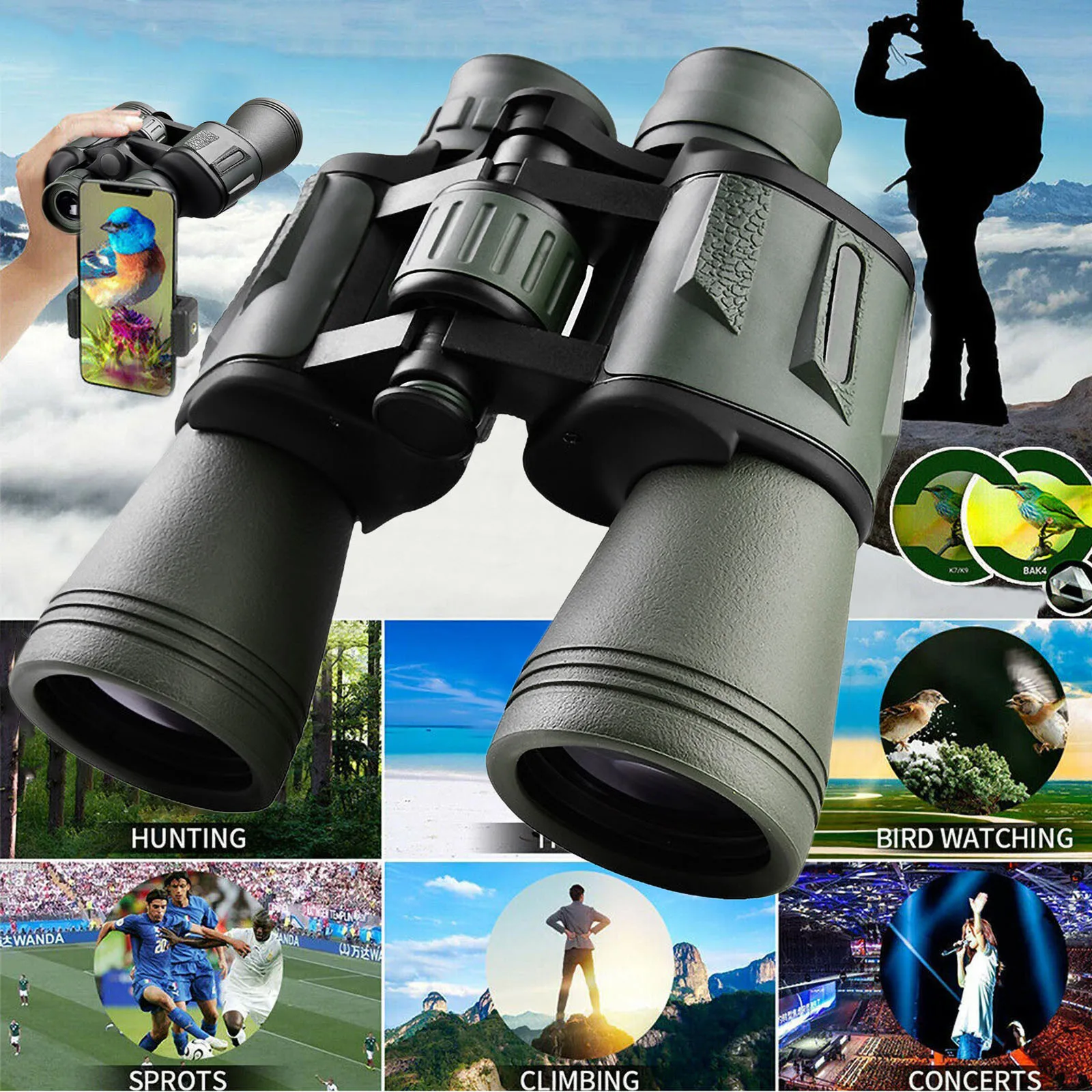 New Arrive Outdoor Tools Optic Travel 50 X 50 Folding Day Night Vision Binoculars Telescope + Bag Camping Hunting Telescope
New Arrive Outdoor Tools Optic Travel 50 X 50 Folding Day Night Vision Binoculars Telescope + Bag Camping Hunting Telescope