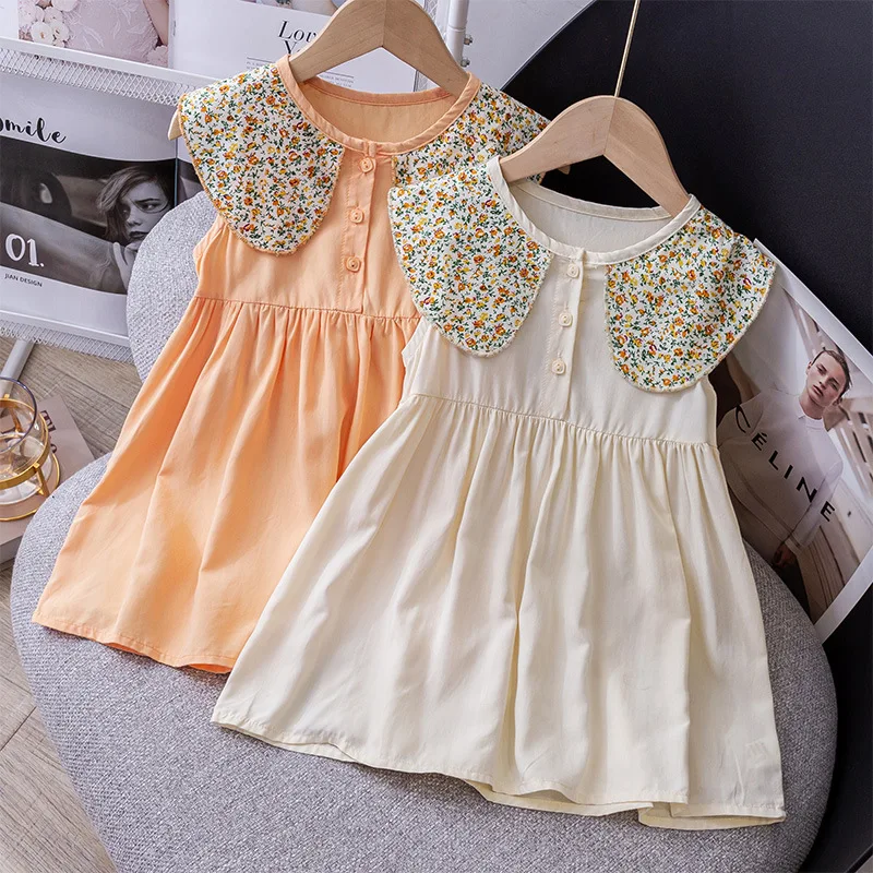 2-8Year Girls Vest Dress 2022 Summer Children Cotton Floral Sleeveless Dress Kids Party Doll Collar Wearing Baby Dress for Girls
2-8Year Girls Vest Dress 2022 Summer Children Cotton Floral Sleeveless Dress Kids Party Doll Collar Wearing Baby Dress for Girls