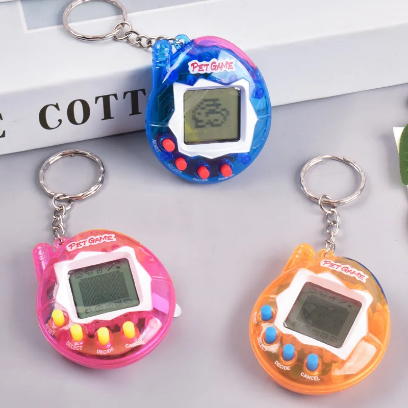 

10pcs/lot Electronic Pet Machine Handheld Mini Virtual Pet Development Game Machine Strange Toy Hanging Keychain