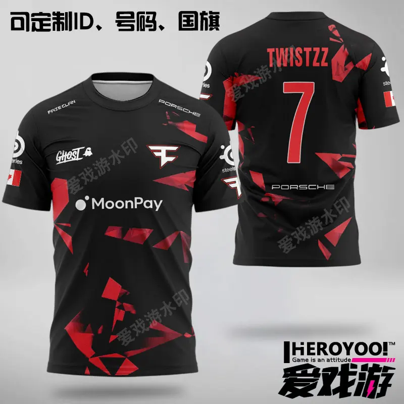 New FAZE CSGO Customized Team Uniform eSports Uniform Main Sportswear 3D Short Sleeve T-shirt Twisted
New FAZE CSGO Customized Team Uniform eSports Uniform Main Sportswear 3D Short Sleeve T-shirt Twisted