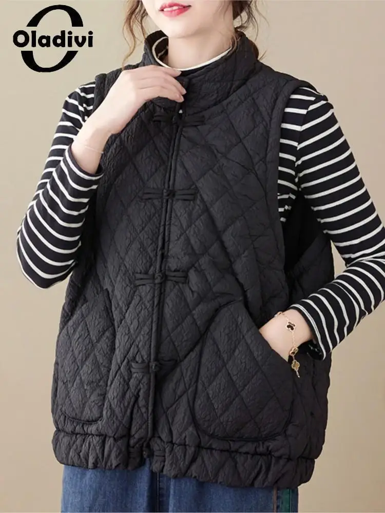 Oladivi Large Size Women Cotton Padded Sleeveless Vest Jackets Autumn Winter New Casual Loose Tank Coats Oversized Clothing 8583
Oladivi Large Size Women Cotton Padded Sleeveless Vest Jackets Autumn Winter New Casual Loose Tank Coats Oversized Clothing 8583