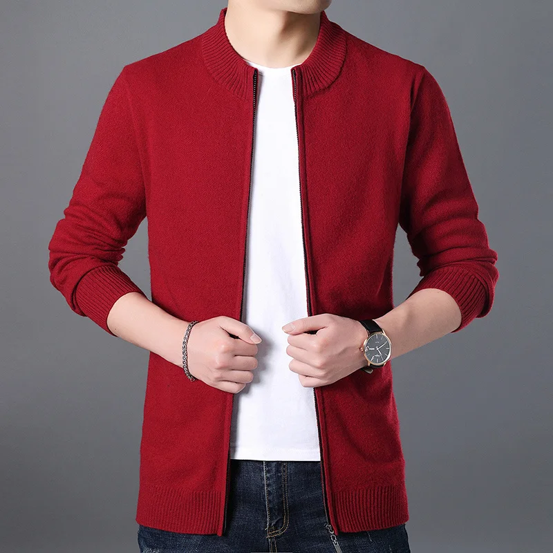 Cashmere men's winter thickened stand collar 100% pure wool high-end sweater coat
Cashmere men's winter thickened stand collar 100% pure wool high-end sweater coat