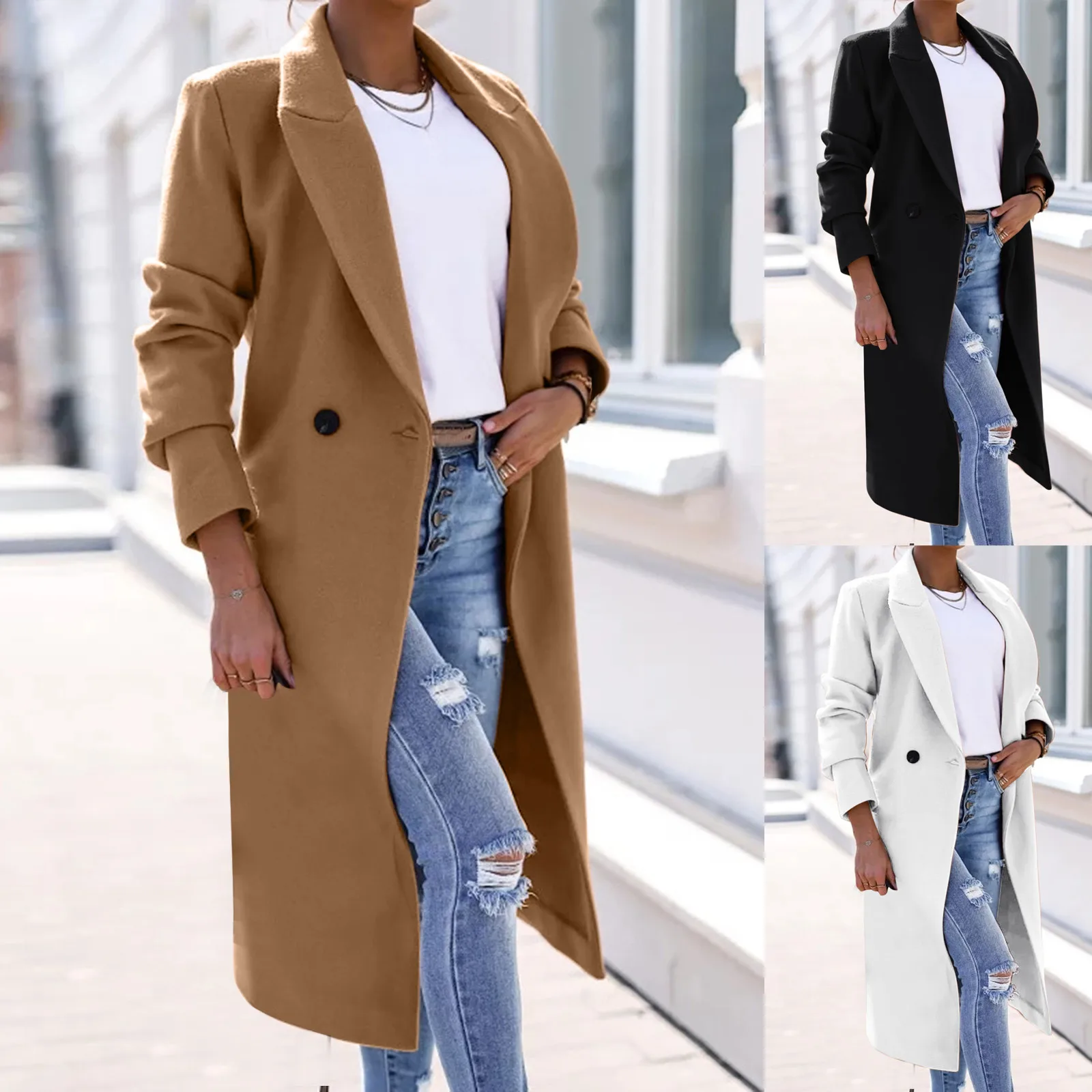 Women's Faux Wool Coat Blouse Thin Coat Trench Long Jacket Ladies Slim Long Belt Elegant Business Casual Jackets for Women
Women's Faux Wool Coat Blouse Thin Coat Trench Long Jacket Ladies Slim Long Belt Elegant Business Casual Jackets for Women
