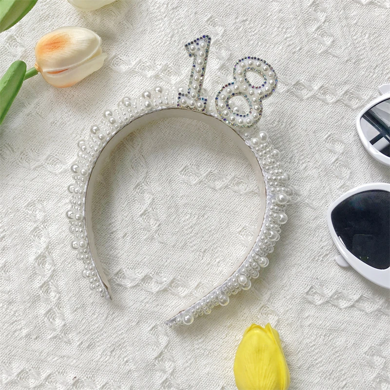 1 Pc Women Pearl Hairbands for Birthday Party Decor Props Beaded Pearl Number Hair Hoop Birthday Headbands Women's Accessories
1 Pc Women Pearl Hairbands for Birthday Party Decor Props Beaded Pearl Number Hair Hoop Birthday Headbands Women's Accessories