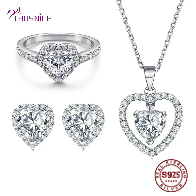 Genuine 925 Sterling Silver Rhinestone Jewelry Set Luxury Heart Jewelry Set For Women Bride Wedding Party Accessories Gifts
Genuine 925 Sterling Silver Rhinestone Jewelry Set Luxury Heart Jewelry Set For Women Bride Wedding Party Accessories Gifts