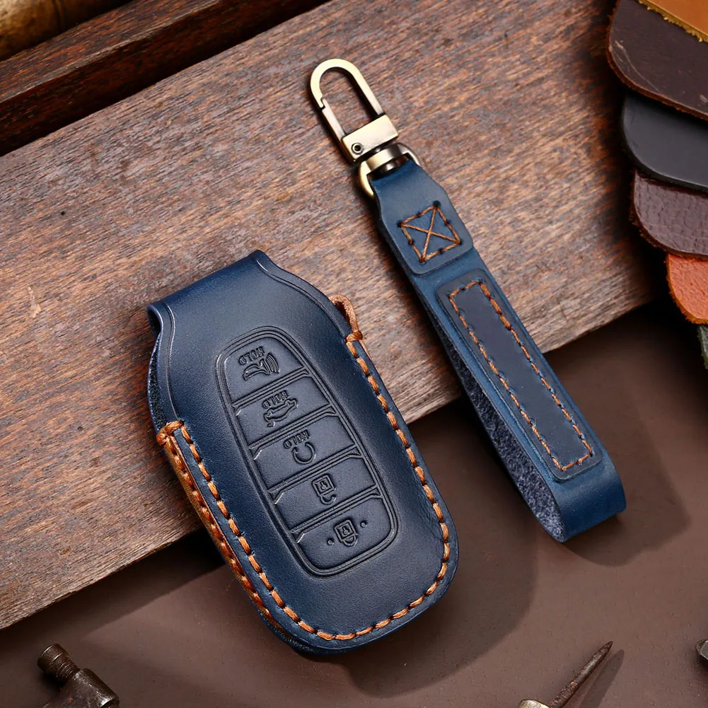 Car Remote Key Fob Case Cover Good-appearance Leather Remote Car Key Case Cover Fob For Hyundai Santa Fe Palisade 5 Buttons
Car Remote Key Fob Case Cover Good-appearance Leather Remote Car Key Case Cover Fob For Hyundai Santa Fe Palisade 5 Buttons