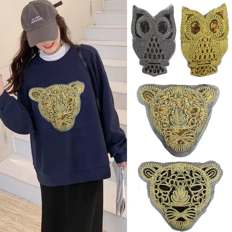Large Szie T-Shirt Patch Owl Leopard Sequined Rope Embroidery 3D Stickers Patches for Clothing Applique DIY Sew Supplies
Large Szie T-Shirt Patch Owl Leopard Sequined Rope Embroidery 3D Stickers Patches for Clothing Applique DIY Sew Supplies