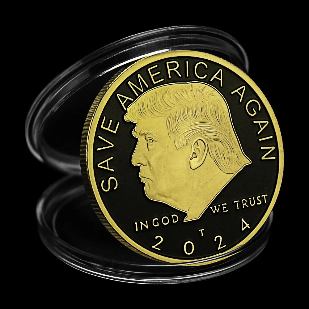 

President of America Donald Trump 2024 Souvenir Coin Save America Again Trump Supporters Challenge Coin Gold Plated Coins