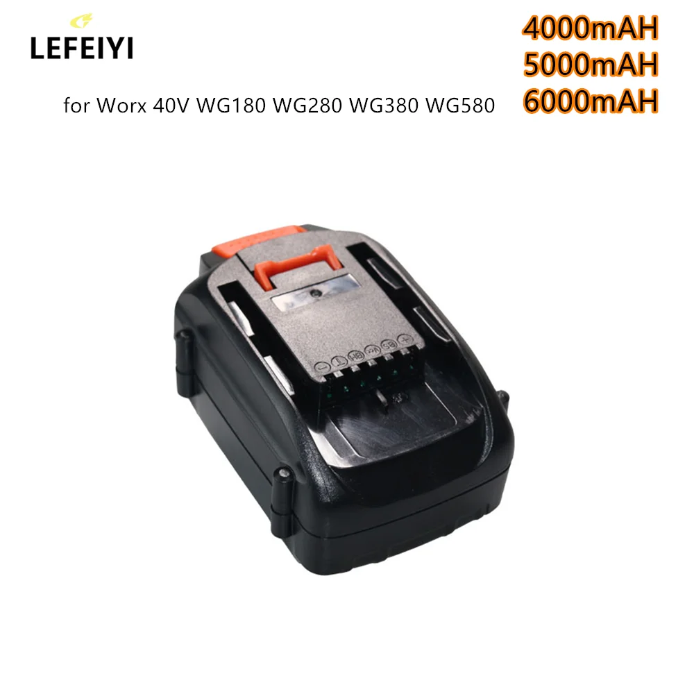 40V 4.0/5.0/6.0AH Lithium Battery for Worx WG180 WG280 WG380 WG580 40V Lawn Mower Garden Tool
40V 4.0/5.0/6.0AH Lithium Battery for Worx WG180 WG280 WG380 WG580 40V Lawn Mower Garden Tool