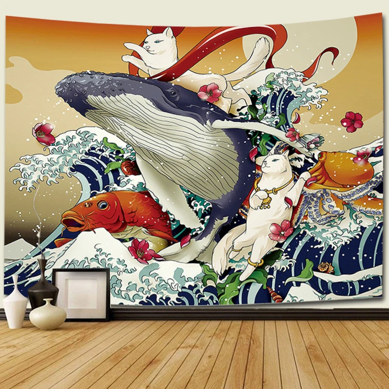 Японский гобелен в стиле рыбы для серфинга ukiyo-e настенные украшения Kanagawa волнистый принт подвесной гобелен китов макраме настенная Подвеска для дома
Японский гобелен в стиле рыбы для серфинга ukiyo-e настенные украшения Kanagawa волнистый принт подвесной гобелен китов макраме настенная Подвеска для дома
