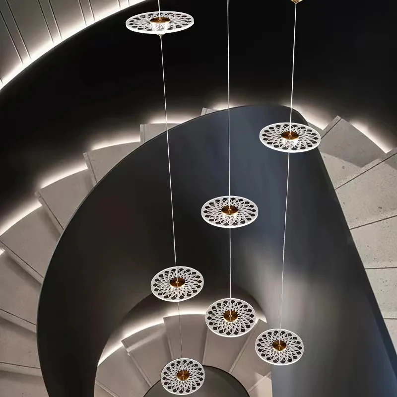 Nordic villa ceiling chandelier stairs family lighting pendant modern simple high-rise compound living room long line chandelier
Nordic villa ceiling chandelier stairs family lighting pendant modern simple high-rise compound living room long line chandelier