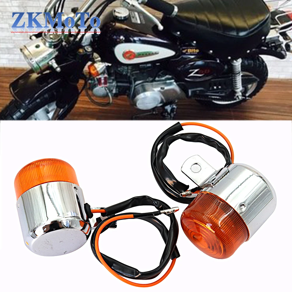 

4Pcs Motorcycle Turn Signal Light 12V Amber Flasher Indicator Motorbike Accessories For HONDA Z50 MONKEY CHALY DAX CF50 CF70