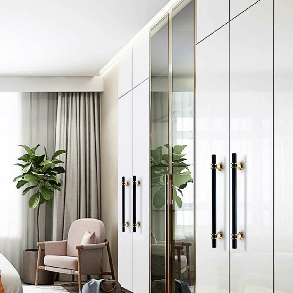 Reusable Brand New Durable Hot Cabinet Pulls Handle Pull 2 Pcs Stainless Black/Gold Door Handle Bar With Screw
Reusable Brand New Durable Hot Cabinet Pulls Handle Pull 2 Pcs Stainless Black/Gold Door Handle Bar With Screw