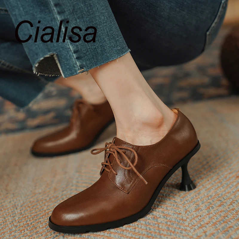 Cialisa High Quality Pumps Concise Genuine Leather Women Shoes Autumn Lace-Up Office Lady Elegant High Heels Footwear Sizes 40
Cialisa High Quality Pumps Concise Genuine Leather Women Shoes Autumn Lace-Up Office Lady Elegant High Heels Footwear Sizes 40