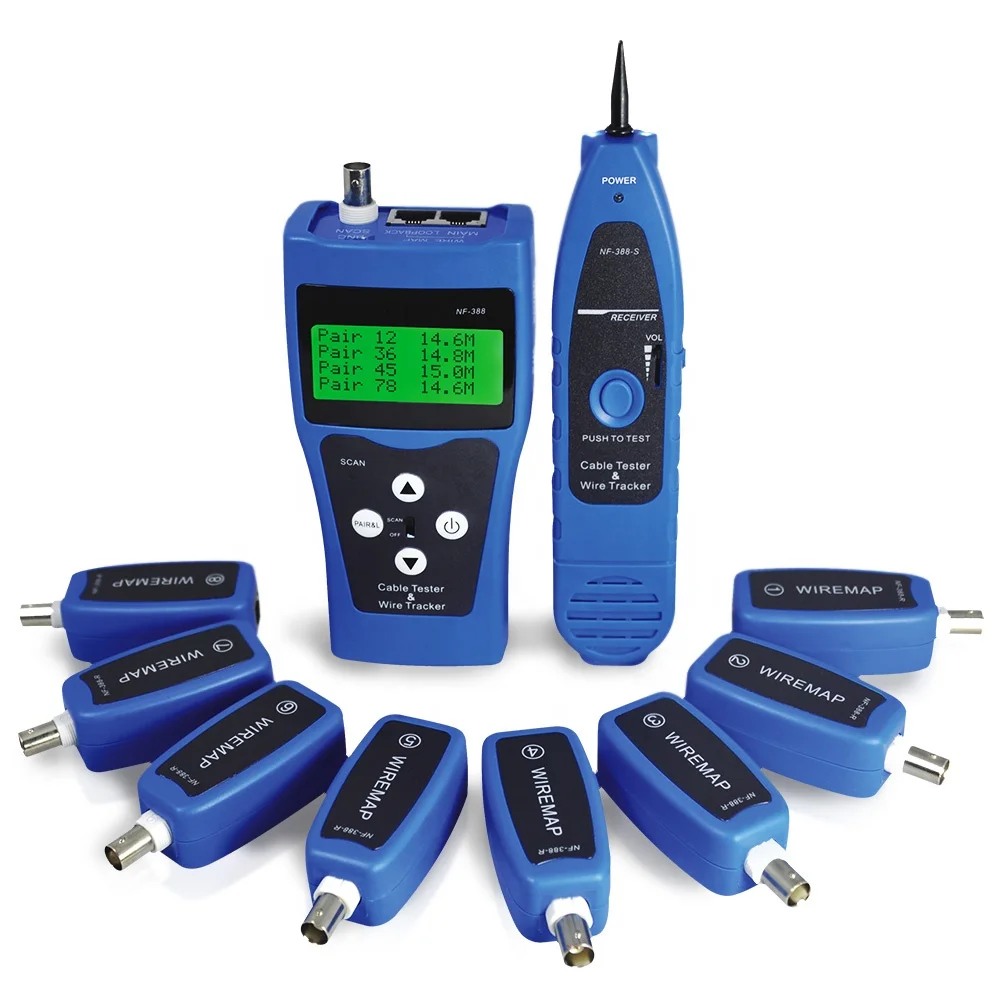 NOYAFA Network Tester Blue NF-388 Network Ethernet LAN Phone Tester Wire Tracker USB Coaxial Cable 8 Far-end Jacks
NOYAFA Network Tester Blue NF-388 Network Ethernet LAN Phone Tester Wire Tracker USB Coaxial Cable 8 Far-end Jacks
