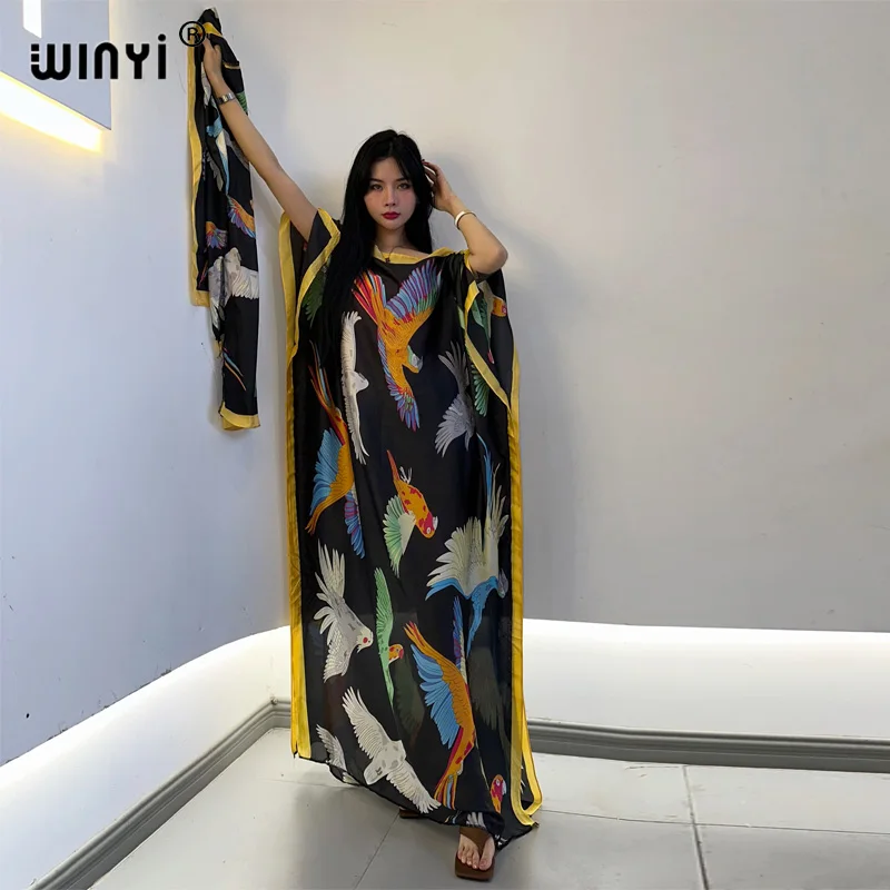 

WINYI 2023 new african print clothing for women Dubai Muslim Dashiki kaftan holiday Design evening dress abaya africa clothing