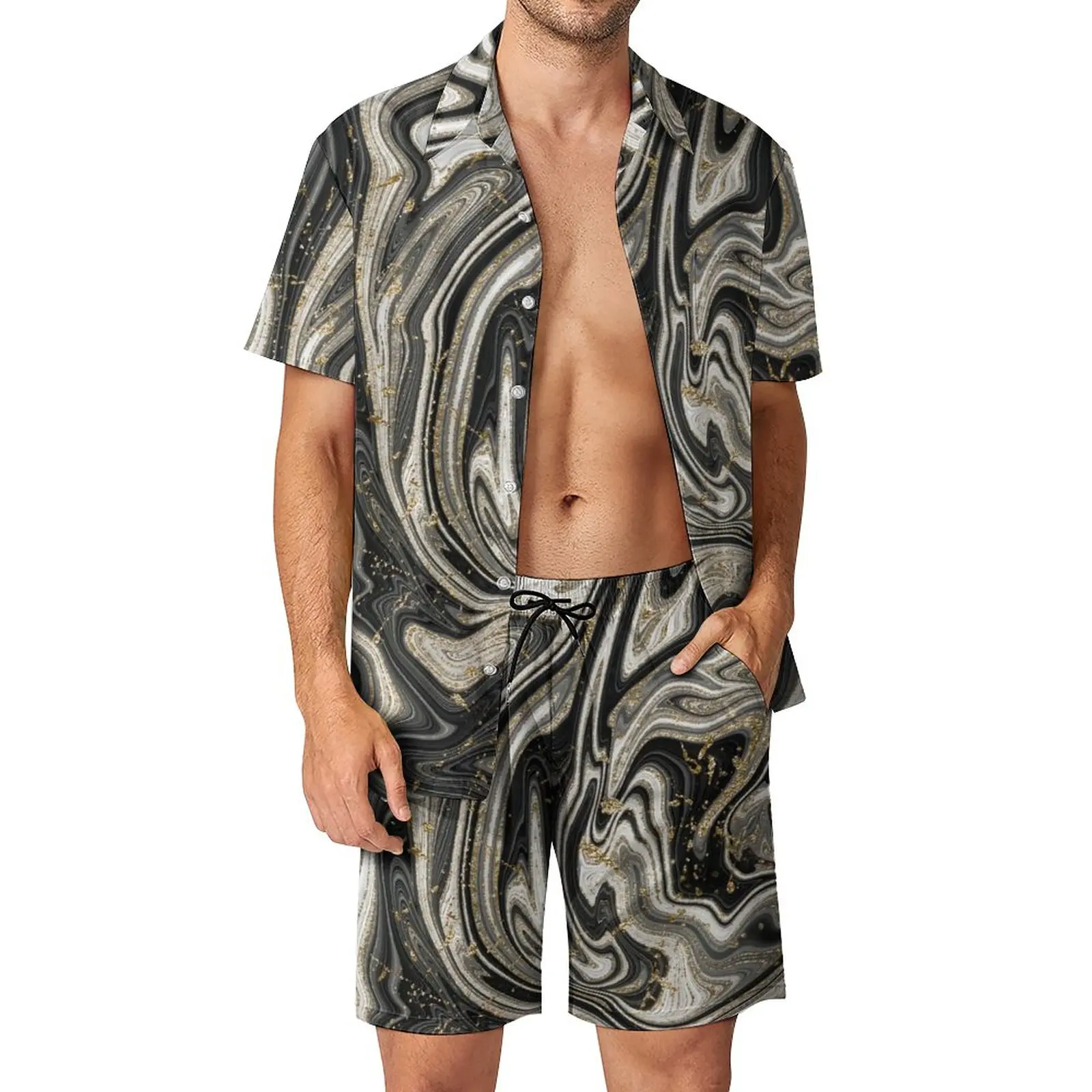 Black White Marble Men Sets Swirl Modern Print Hawaii Casual Shirt Set Short Sleeves Custom Shorts Summer Beach Suit Plus Size
Black White Marble Men Sets Swirl Modern Print Hawaii Casual Shirt Set Short Sleeves Custom Shorts Summer Beach Suit Plus Size