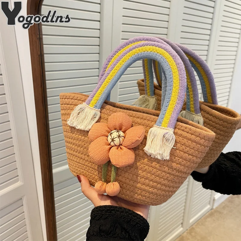 Lady Underarm Bag Design Basket Shoulder Bag Summer Beach Totes Woven Travel Cotton Bag For Women Handbags 
Lady Underarm Bag Design Basket Shoulder Bag Summer Beach Totes Woven Travel Cotton Bag For Women Handbags