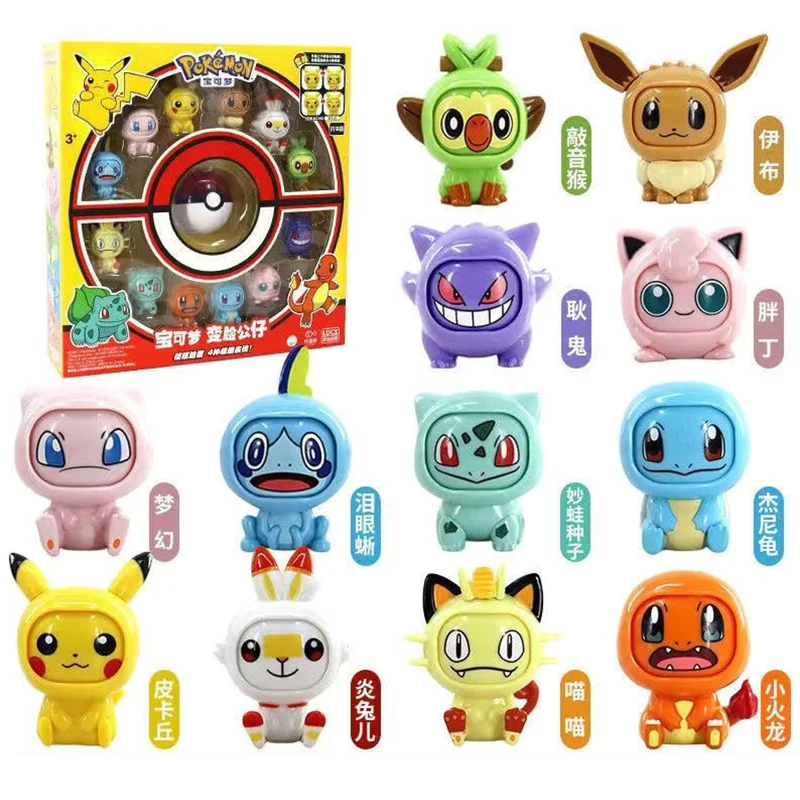 Genuine Anime Pokemon Pikachu Bulbasaur Pokeball Set Eevee Gengar Mewtwo Action Figure Face-Changing Doll Elf Ball Toys Model
Genuine Anime Pokemon Pikachu Bulbasaur Pokeball Set Eevee Gengar Mewtwo Action Figure Face-Changing Doll Elf Ball Toys Model