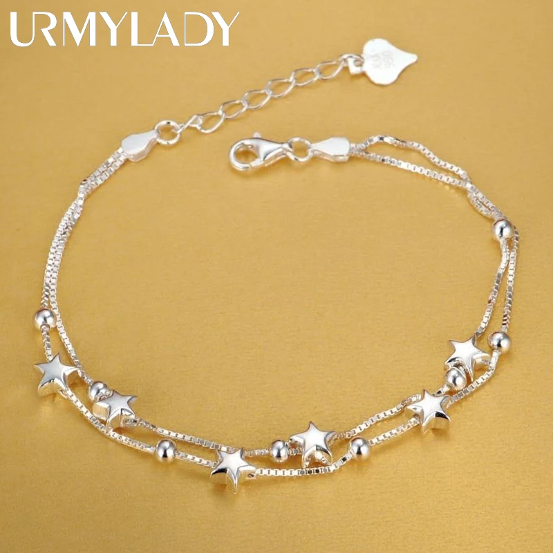URMYLADY 925 sterling silver Beautiful stars Bracelets for women korean fashion designer party Wedding Jewelry Holiday gifts
URMYLADY 925 sterling silver Beautiful stars Bracelets for women korean fashion designer party Wedding Jewelry Holiday gifts