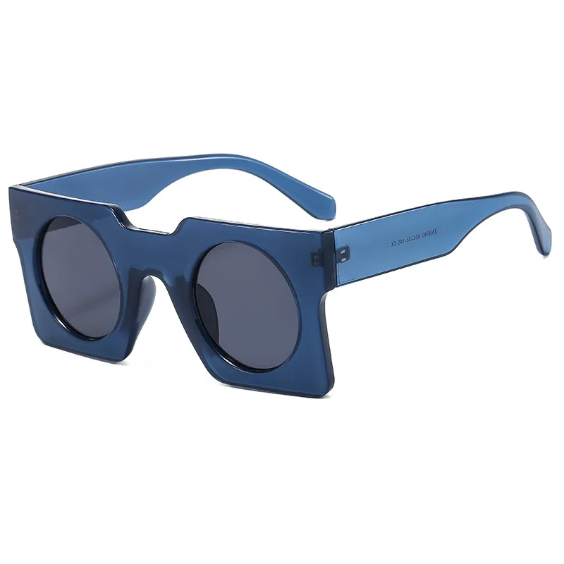 

Punk Sunglasses Women Men Square Frame Round Lenses BLACK BLUE Shades Retro Designer Brand UV400 Oculus Gafas