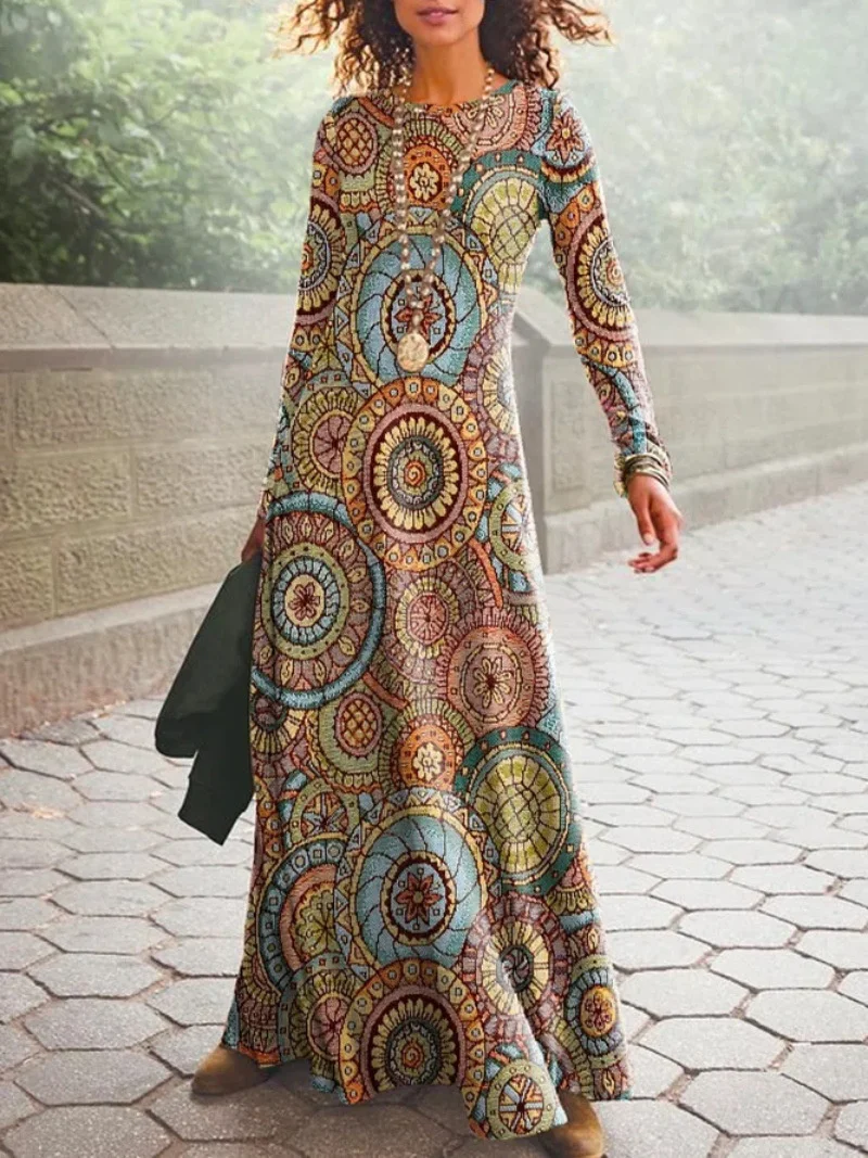 Women's Vintage Boho 3D Geometric Print Dress 2022 Autumn Winter New O Neck Long Sleeve Loose Waist Dresses Lady Robe Long Skirt
Women's Vintage Boho 3D Geometric Print Dress 2022 Autumn Winter New O Neck Long Sleeve Loose Waist Dresses Lady Robe Long Skirt