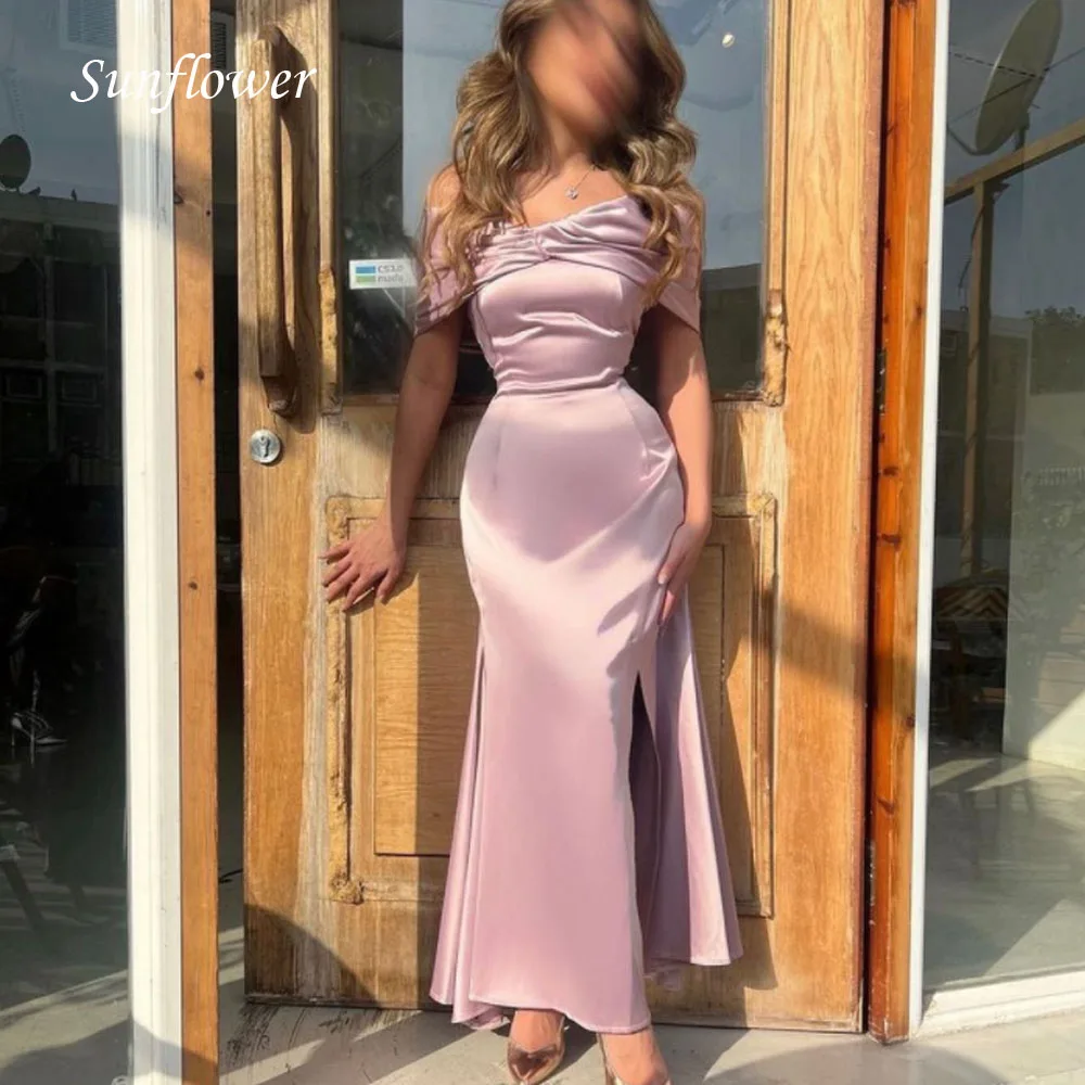 Sunflower Simple Pink Off the Shoulder Mermaid Formal Evening Dress 2023 Slim Ankle-Length Satin High-end Custom Prom Gowns
Sunflower Simple Pink Off the Shoulder Mermaid Formal Evening Dress 2023 Slim Ankle-Length Satin High-end Custom Prom Gowns