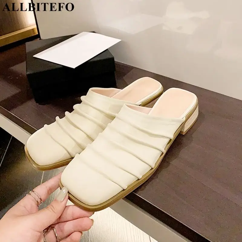 Size 33-40 Fold Design Square Toe Fashion Genuine Leather Summer Women Slippers Ladies Expose The Heel Flip Flops Sandalias
Size 33-40 Fold Design Square Toe Fashion Genuine Leather Summer Women Slippers Ladies Expose The Heel Flip Flops Sandalias