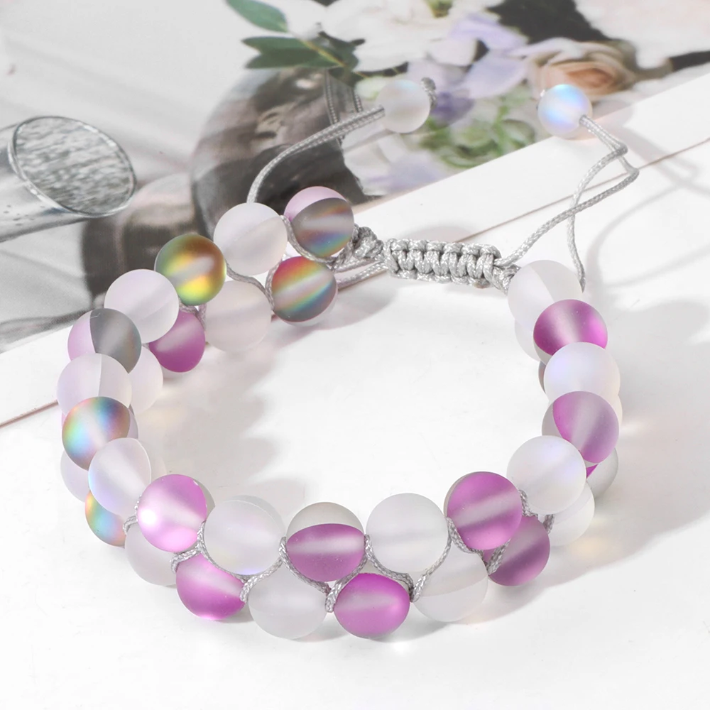 Double Moonstone Mermaid Glass Bracelets For Women Men 8mm Wrap Beads Bracelet Adjustable Rope Length Braided Wristbands Jewelry
Double Moonstone Mermaid Glass Bracelets For Women Men 8mm Wrap Beads Bracelet Adjustable Rope Length Braided Wristbands Jewelry