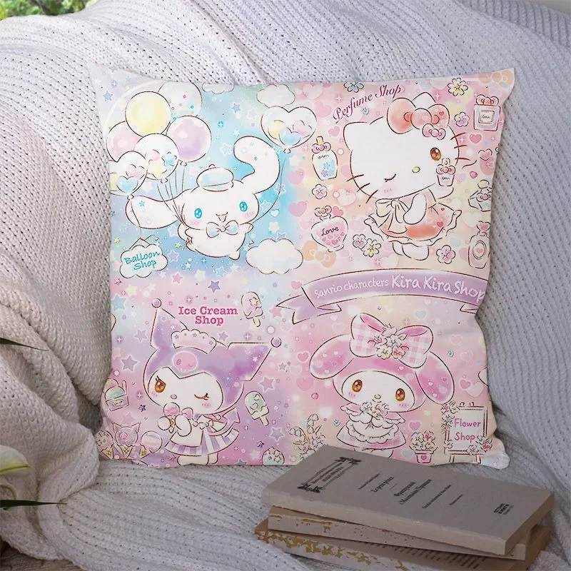 Наволочка Sanrio Kuromi Hello Kitty Laurel Dog с мультяшным изображением милых девушек, сердечек, диванных подушек, украшение для спальни