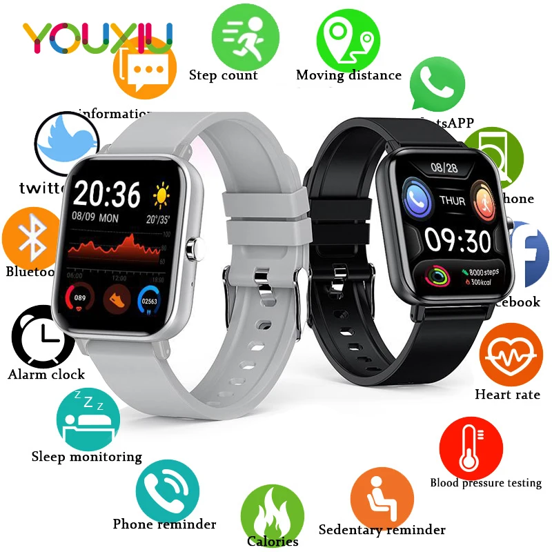 

Смарт-часы YOUXIU для мужчин и женщин, мониторинг сердечного ритма, артериального давления, фитнес-трекер, Bluetooth Вызов, умные часы для мужчин дл...