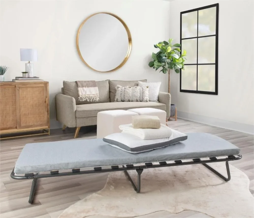 Folding Cot Guest Bed with 2" Foam Mattress,Bedroom living room folding bed, lunch convenient folding bed
Folding Cot Guest Bed with 2" Foam Mattress,Bedroom living room folding bed, lunch convenient folding bed