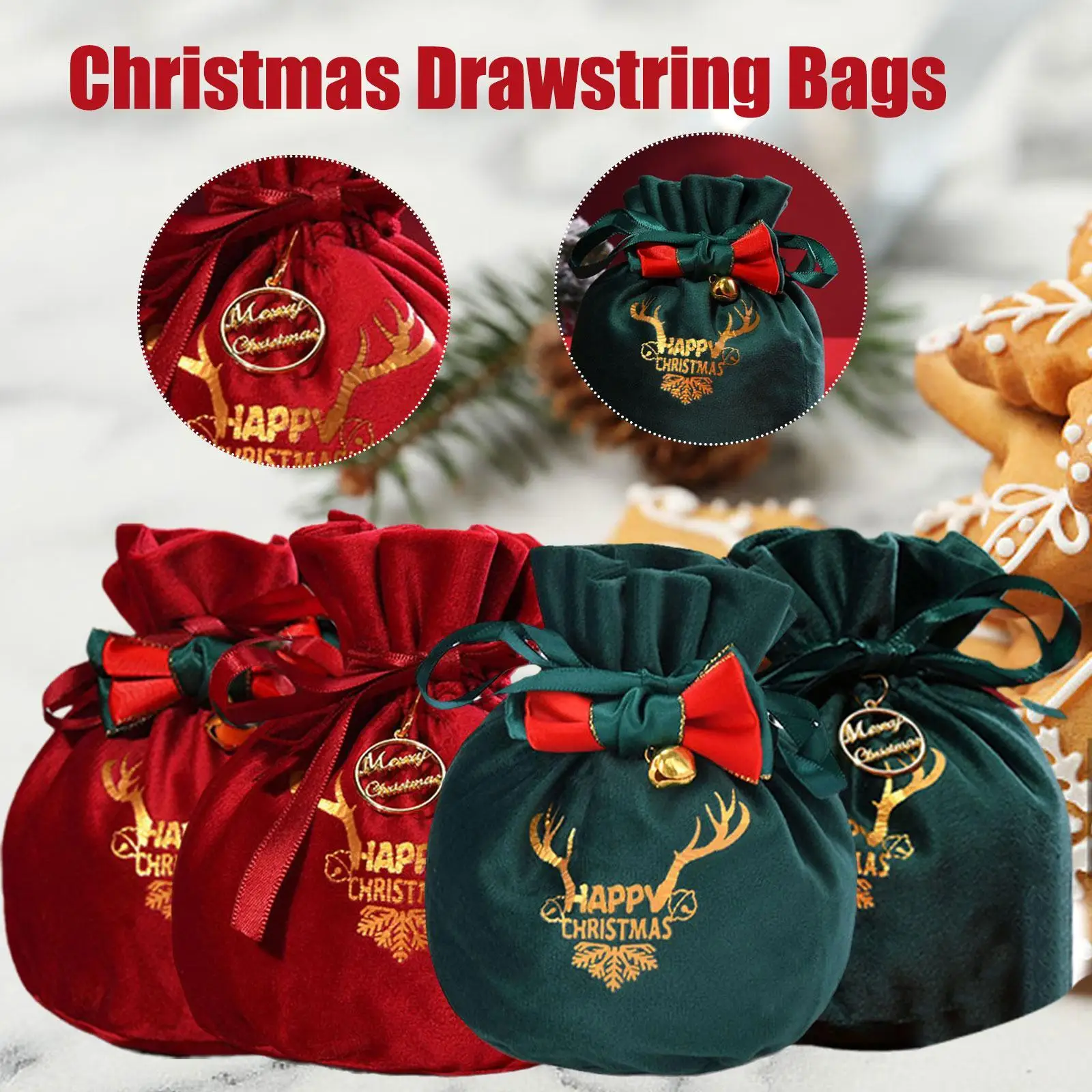 Christmas Candy Bag Antler Bow Bag Velvet Drawstring Gift Wrap Party Decorations Navidad New Year's Gift 2023
Christmas Candy Bag Antler Bow Bag Velvet Drawstring Gift Wrap Party Decorations Navidad New Year's Gift 2023