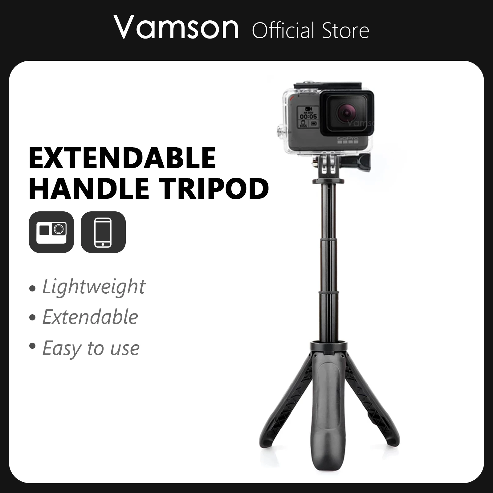 Vamson for DJI OSMO Action Extendable Handle Tripod Pocket Pole Mini Selfie Stick for Gopro Hero 11 10 9 8 7 6 5 for Insta360
Vamson for DJI OSMO Action Extendable Handle Tripod Pocket Pole Mini Selfie Stick for Gopro Hero 11 10 9 8 7 6 5 for Insta360