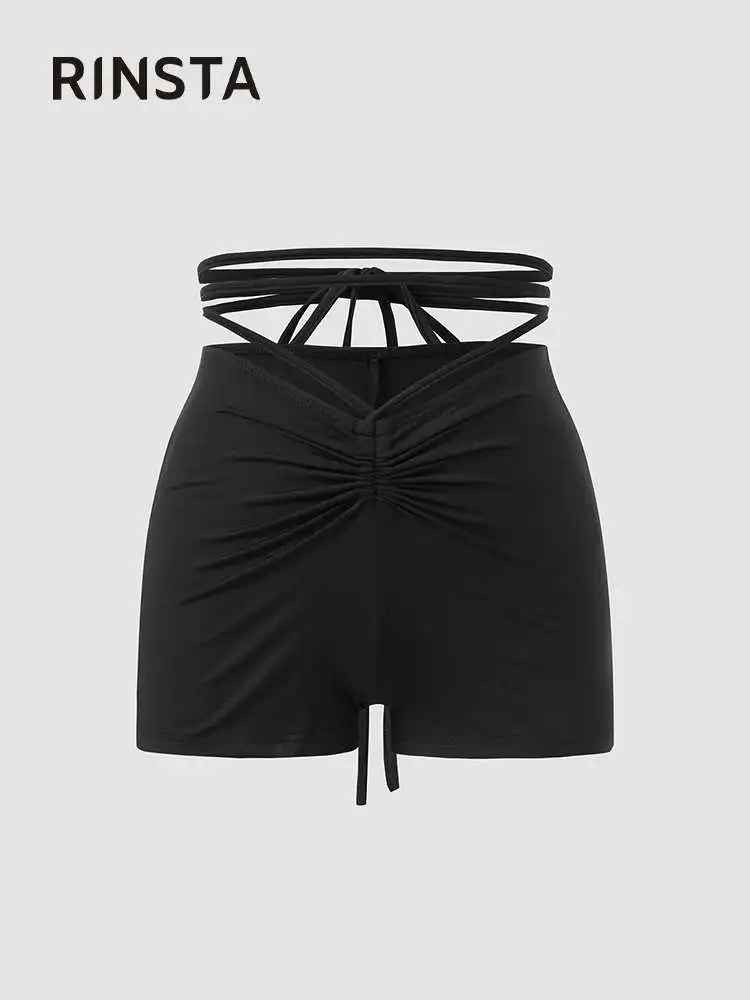 RINSTA 2022 Fashion Women Shorts Summer Lace Up Bandage Solid Black Shorts Femme Casual Streetwear Pants Trouser Beach Y2K
RINSTA 2022 Fashion Women Shorts Summer Lace Up Bandage Solid Black Shorts Femme Casual Streetwear Pants Trouser Beach Y2K