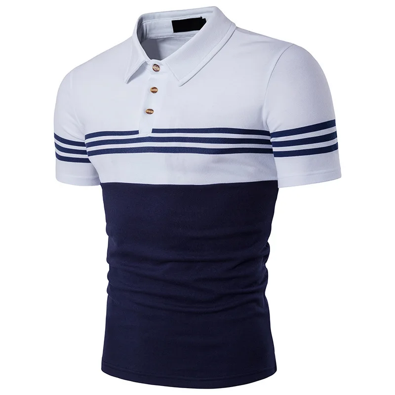 2022 Men's Summer New Casual Fashion Colorblock Striped Lapel Short Sleeve Polo Shirt
2022 Men's Summer New Casual Fashion Colorblock Striped Lapel Short Sleeve Polo Shirt