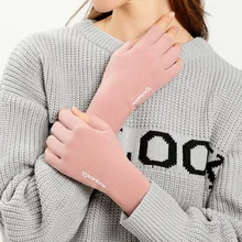 Women New Functional Fabric Soft Cozy Thin Mitt Exposed Finger Fingerless Work Gloves Wrist Mittens Driver Unisex Autumn Spring