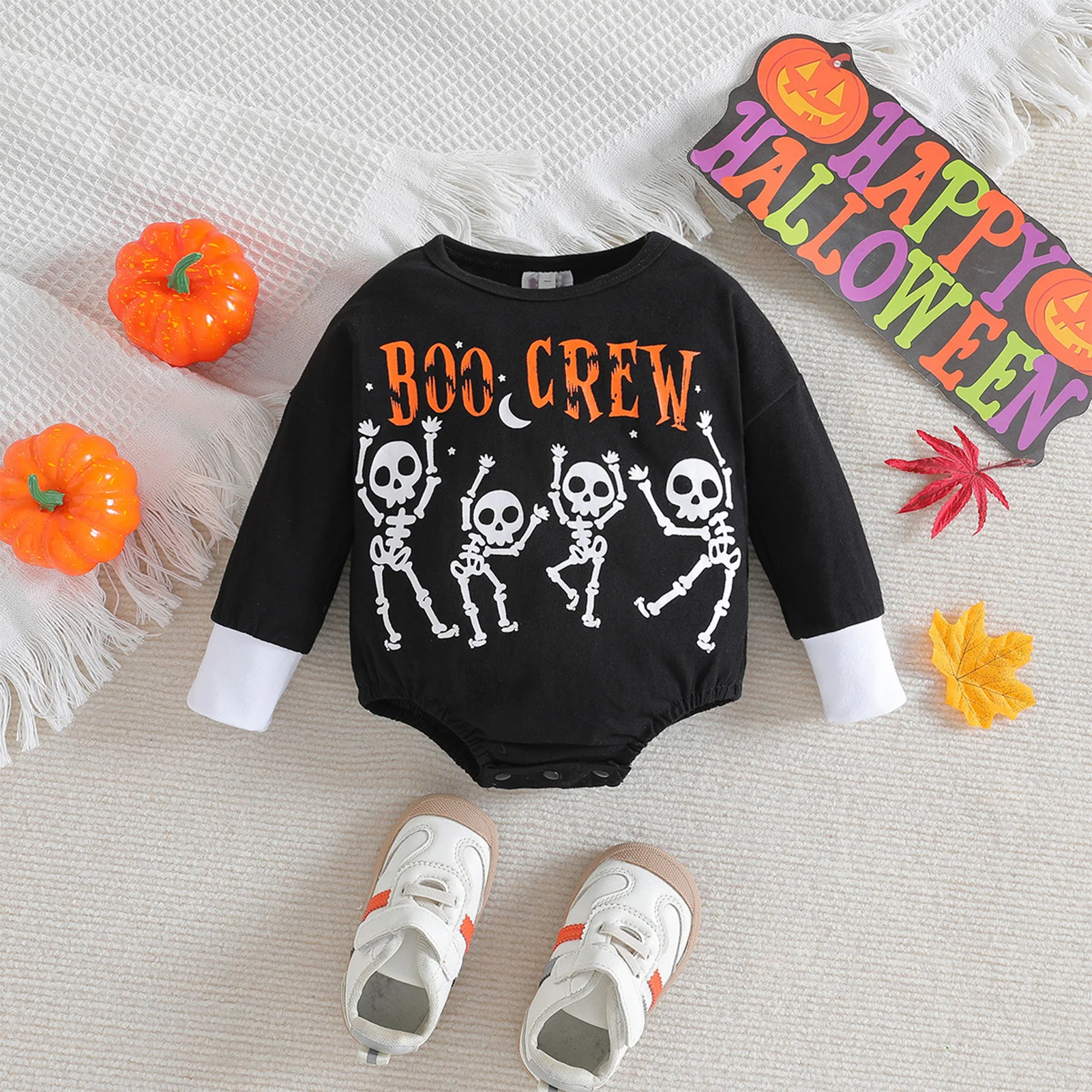 Kids Infant Pullover Jumpsuit Cartoon Halloween Baby Long Sleeve Playsuit Cute Adorable Comfy Skull Print Holiday Costume
Kids Infant Pullover Jumpsuit Cartoon Halloween Baby Long Sleeve Playsuit Cute Adorable Comfy Skull Print Holiday Costume
