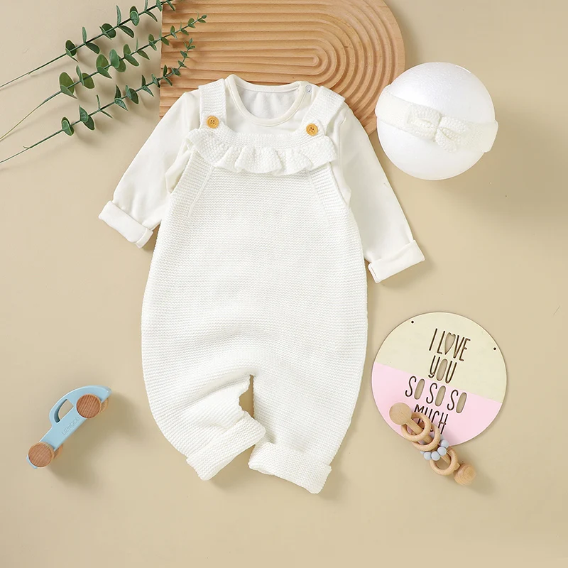 Baby Rompers Sleeveless Newborn Infant Kids Boys Girls Solid Strap Jumpsuits Headband Sets 0-18m Infant Children Knitted Clothes
Baby Rompers Sleeveless Newborn Infant Kids Boys Girls Solid Strap Jumpsuits Headband Sets 0-18m Infant Children Knitted Clothes
