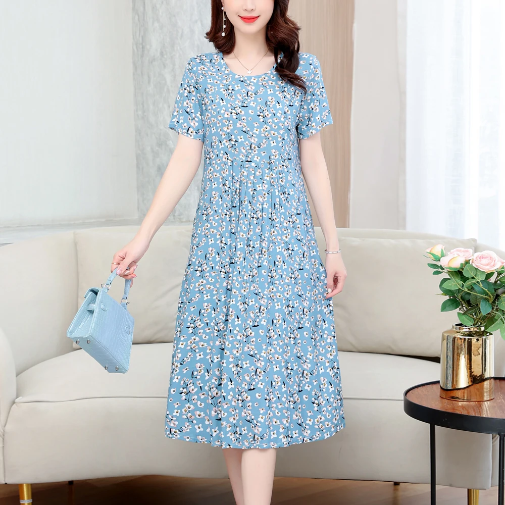 New Hot 2022 Casual Print Fowers Women Summer Dresses Cotton Vintage Dress O-neck Plus Size Short Sleeve Women Clothing
New Hot 2022 Casual Print Fowers Women Summer Dresses Cotton Vintage Dress O-neck Plus Size Short Sleeve Women Clothing