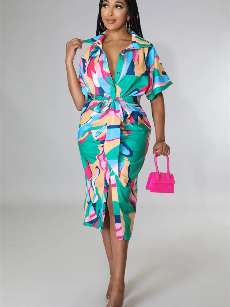 Mandylandy Women Elegant Summer Print Bodycon Shirt Dress Fashion Female Y2K Short Sleeve Turn Down Collar Single Breasted Dress
Mandylandy Women Elegant Summer Print Bodycon Shirt Dress Fashion Female Y2K Short Sleeve Turn Down Collar Single Breasted Dress