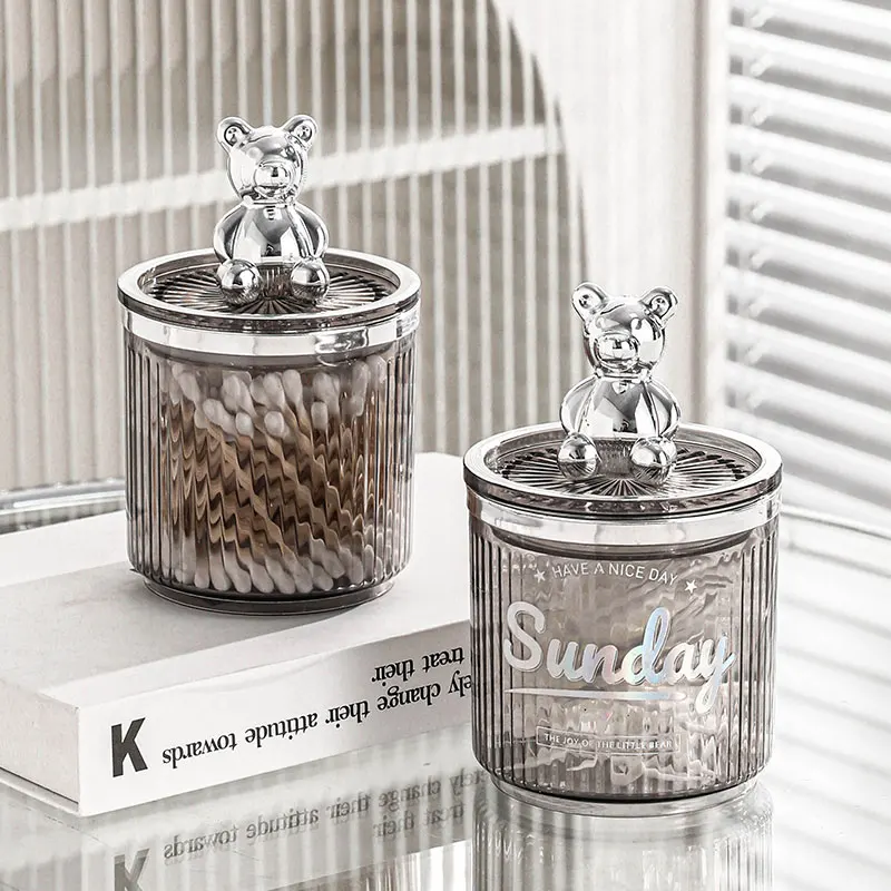 Cute Bear Cotton Swab Storage Box Cosmetic Jewelry Q-tip Makeup Remover Pad Container Desktop Small Objects Organizer 
Cute Bear Cotton Swab Storage Box Cosmetic Jewelry Q-tip Makeup Remover Pad Container Desktop Small Objects Organizer
