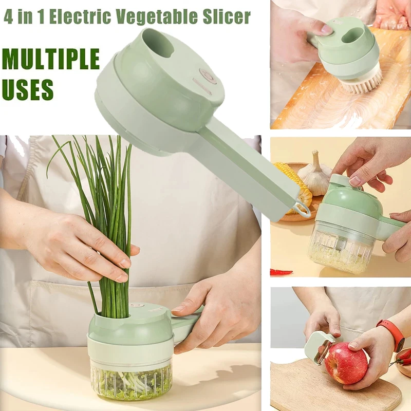 Vegetable Cutter Set 4 In 1 Handheld Electric Durable Chili Vegetable Crusher Kitchen Tool USB Charging Ginger Masher Machine
Vegetable Cutter Set 4 In 1 Handheld Electric Durable Chili Vegetable Crusher Kitchen Tool USB Charging Ginger Masher Machine