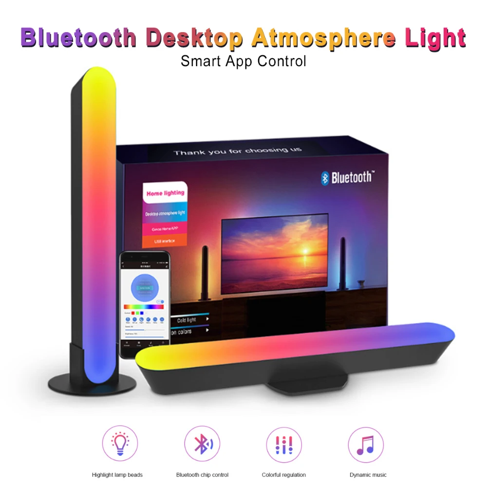 L65 RGB Desktop Atmosphere Night Light Strip LED Colorful Music Rhythm Pickup Lights App Control Home Room Decor Table Lamp
L65 RGB Desktop Atmosphere Night Light Strip LED Colorful Music Rhythm Pickup Lights App Control Home Room Decor Table Lamp