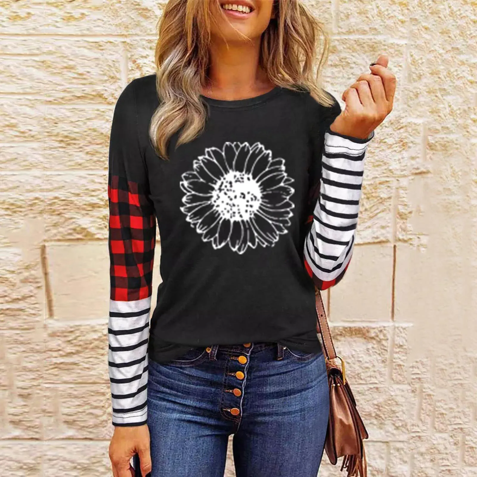 Womens Tunics Shirts Tops Long Sleeve Casual Round Neck Soft Striped Plaid Splice Animal Printing Women's T Shirt Short Sleeve
Womens Tunics Shirts Tops Long Sleeve Casual Round Neck Soft Striped Plaid Splice Animal Printing Women's T Shirt Short Sleeve