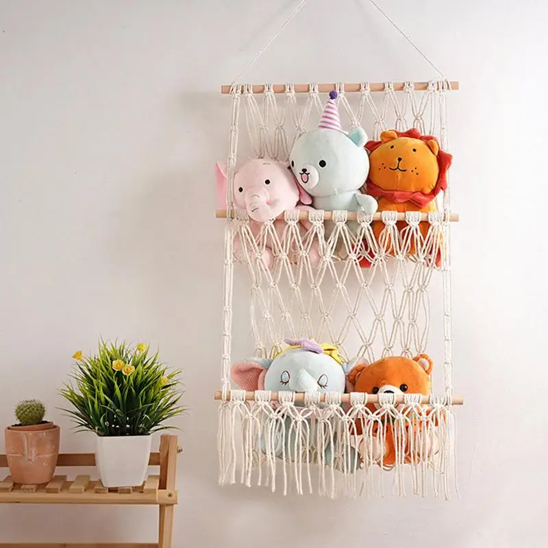 Boho Woven Tapestry Wall Decor Nordic Hand-woven Cotton Rope Tapestry Double Layer Doll Toys Storage Stand Children's Room Decor
Boho Woven Tapestry Wall Decor Nordic Hand-woven Cotton Rope Tapestry Double Layer Doll Toys Storage Stand Children's Room Decor